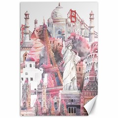 Vintage Landmarks Travel Canvas 12  X 18  by Proyonanggan