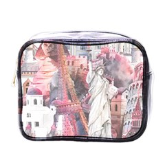 Vintage Landmarks Travel Mini Toiletries Bag (one Side) by Proyonanggan