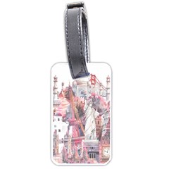 Vintage Landmarks Travel Luggage Tag (one Side) by Proyonanggan