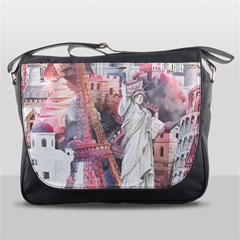 Vintage Landmarks Travel Messenger Bag by Proyonanggan