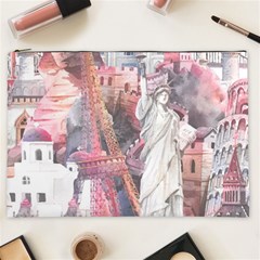 Vintage Landmarks Travel Cosmetic Bag (xxl) by Proyonanggan