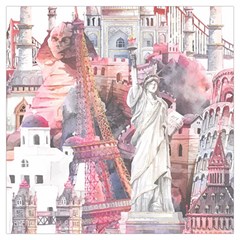 Vintage Landmarks Travel Lightweight Scarf  by Proyonanggan