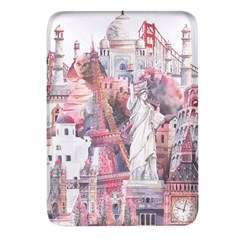 Vintage Landmarks Travel Rectangular Glass Fridge Magnet (4 Pack) by Proyonanggan