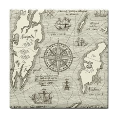 Vintage World Map Antique Tile Coaster by Proyonanggan