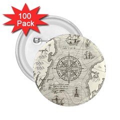 Vintage World Map Antique 2 25  Buttons (100 Pack)  by Proyonanggan