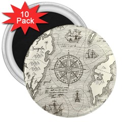 Vintage World Map Antique 3  Magnets (10 Pack)  by Proyonanggan