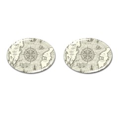 Vintage World Map Antique Cufflinks (oval) by Proyonanggan