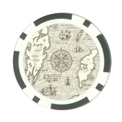 Vintage World Map Antique Poker Chip Card Guard by Proyonanggan