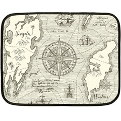 Vintage World Map Antique Two Sides Fleece Blanket (mini) by Proyonanggan