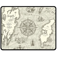 Vintage World Map Antique Fleece Blanket (medium) by Proyonanggan