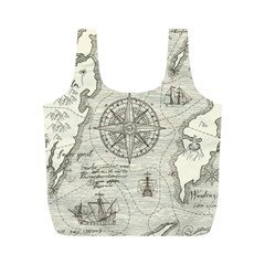 Vintage World Map Antique Full Print Recycle Bag (m)