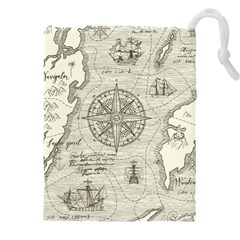 Vintage World Map Antique Drawstring Pouch (5xl) by Proyonanggan