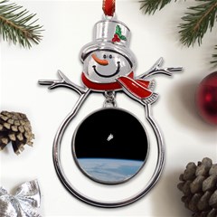 Amazing Stunning Astronaut Amazed Metal Snowman Ornament