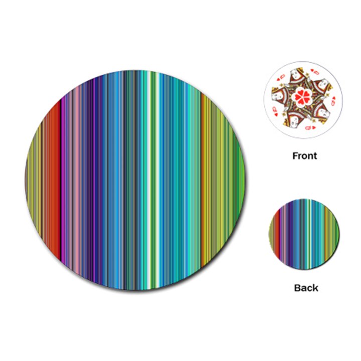 Color Stripes Playing Cards Single Design (Round)