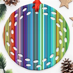 Color Stripes Ornament (round Filigree)