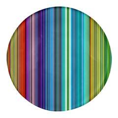 Color Stripes Round Glass Fridge Magnet (4 Pack) by Proyonanggan