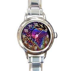 3d Fractal Mandelbulb Round Italian Charm Watch