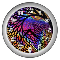 3d Fractal Mandelbulb Wall Clock (silver)