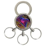 3d Fractal Mandelbulb 3-Ring Key Chain Front