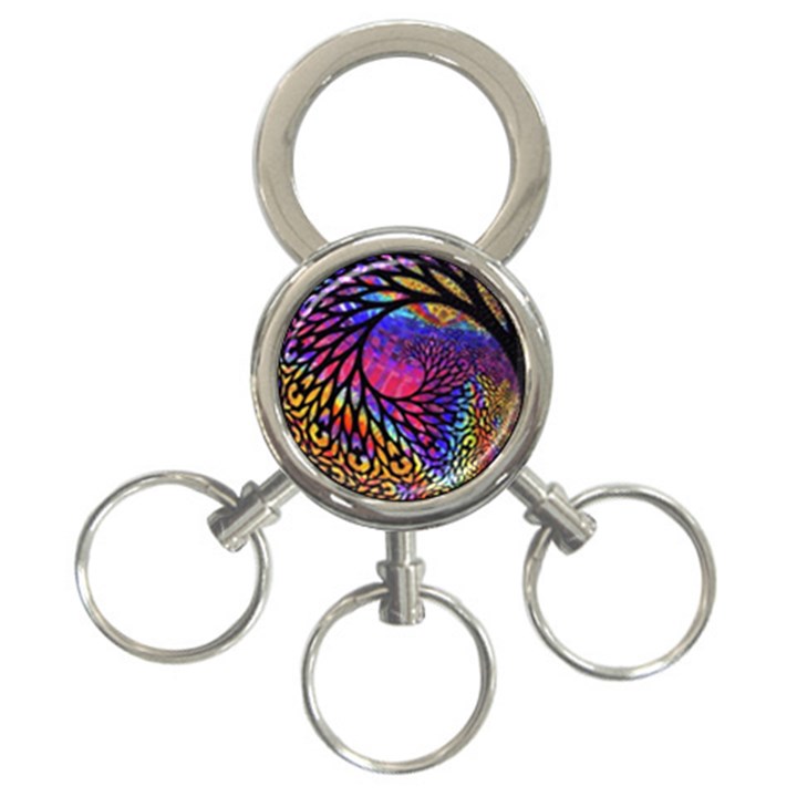 3d Fractal Mandelbulb 3-Ring Key Chain