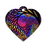 3d Fractal Mandelbulb Dog Tag Heart (One Side) Front