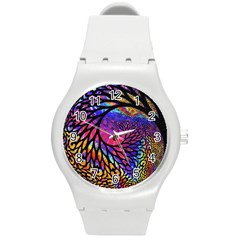 3d Fractal Mandelbulb Round Plastic Sport Watch (m)