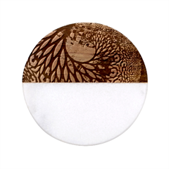 3d Fractal Mandelbulb Classic Marble Wood Coaster (round)  by Proyonanggan