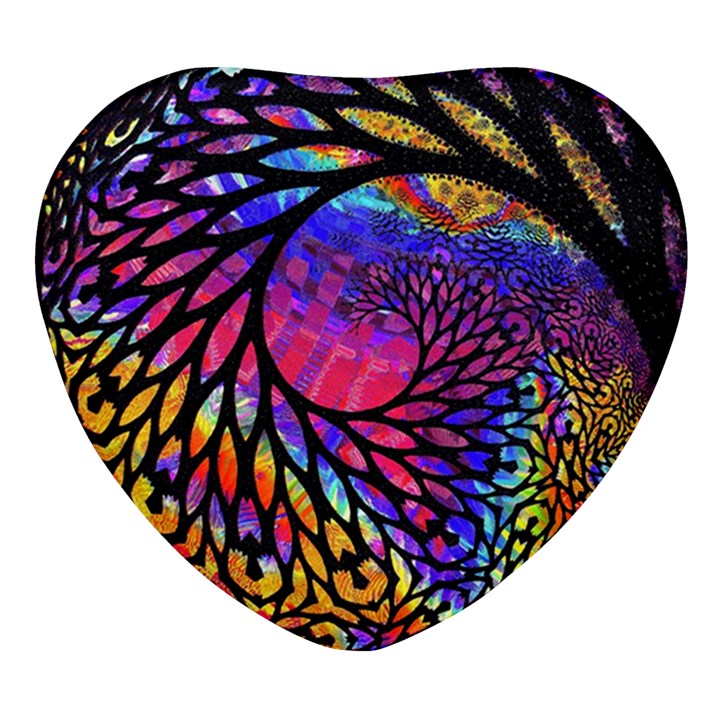 3d Fractal Mandelbulb Heart Glass Fridge Magnet (4 pack)