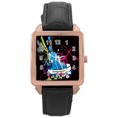 Sneakers Shoes Patterns Bright Rose Gold Leather Watch 