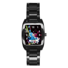 Sneakers Shoes Patterns Bright Stainless Steel Barrel Watch