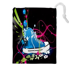 Sneakers Shoes Patterns Bright Drawstring Pouch (4xl) by Proyonanggan