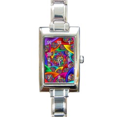 Color Spiral Rectangle Italian Charm Watch