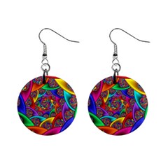 Color Spiral Mini Button Earrings