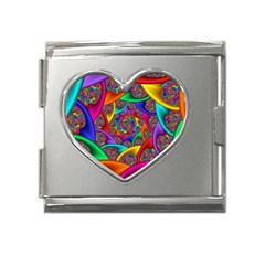 Color Spiral Mega Link Heart Italian Charm (18mm)