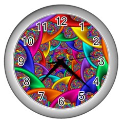 Color Spiral Wall Clock (silver)