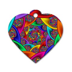 Color Spiral Dog Tag Heart (one Side)