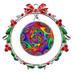 Color Spiral Metal X mas Wreath Ribbon Ornament by Proyonanggan