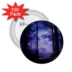 Moonlit A Forest At Night With A Full Moon 2 25  Buttons (100 Pack)  by Proyonanggan