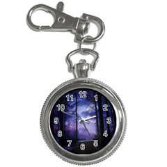 Moonlit A Forest At Night With A Full Moon Key Chain Watches by Proyonanggan