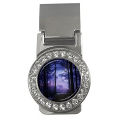 Moonlit A Forest At Night With A Full Moon Money Clips (cz)  by Proyonanggan