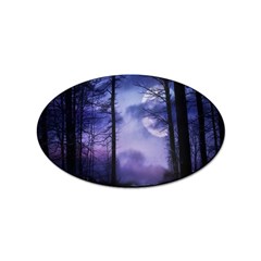 Moonlit A Forest At Night With A Full Moon Sticker Oval (100 Pack) by Proyonanggan