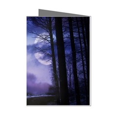 Moonlit A Forest At Night With A Full Moon Mini Greeting Cards (pkg Of 8) by Proyonanggan