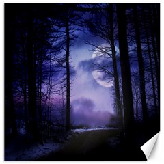 Moonlit A Forest At Night With A Full Moon Canvas 20  X 20  by Proyonanggan