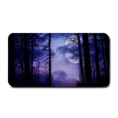 Moonlit A Forest At Night With A Full Moon Medium Bar Mat by Proyonanggan