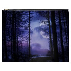 Moonlit A Forest At Night With A Full Moon Cosmetic Bag (xxxl) by Proyonanggan