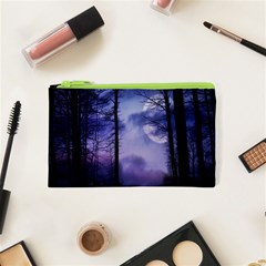 Moonlit A Forest At Night With A Full Moon Cosmetic Bag (xs) by Proyonanggan