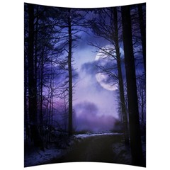 Moonlit A Forest At Night With A Full Moon Back Support Cushion