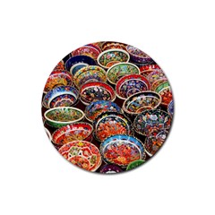 Art Background Bowl Ceramic Color Rubber Coaster (round) by Proyonanggan