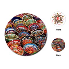 Art Background Bowl Ceramic Color Playing Cards Single Design (round)