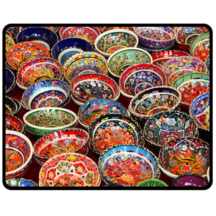 Art Background Bowl Ceramic Color Fleece Blanket (Medium)